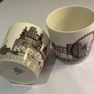 London Calling 2 porcelain coffee mugs  by Charlotte Mullen for Royal Doulton